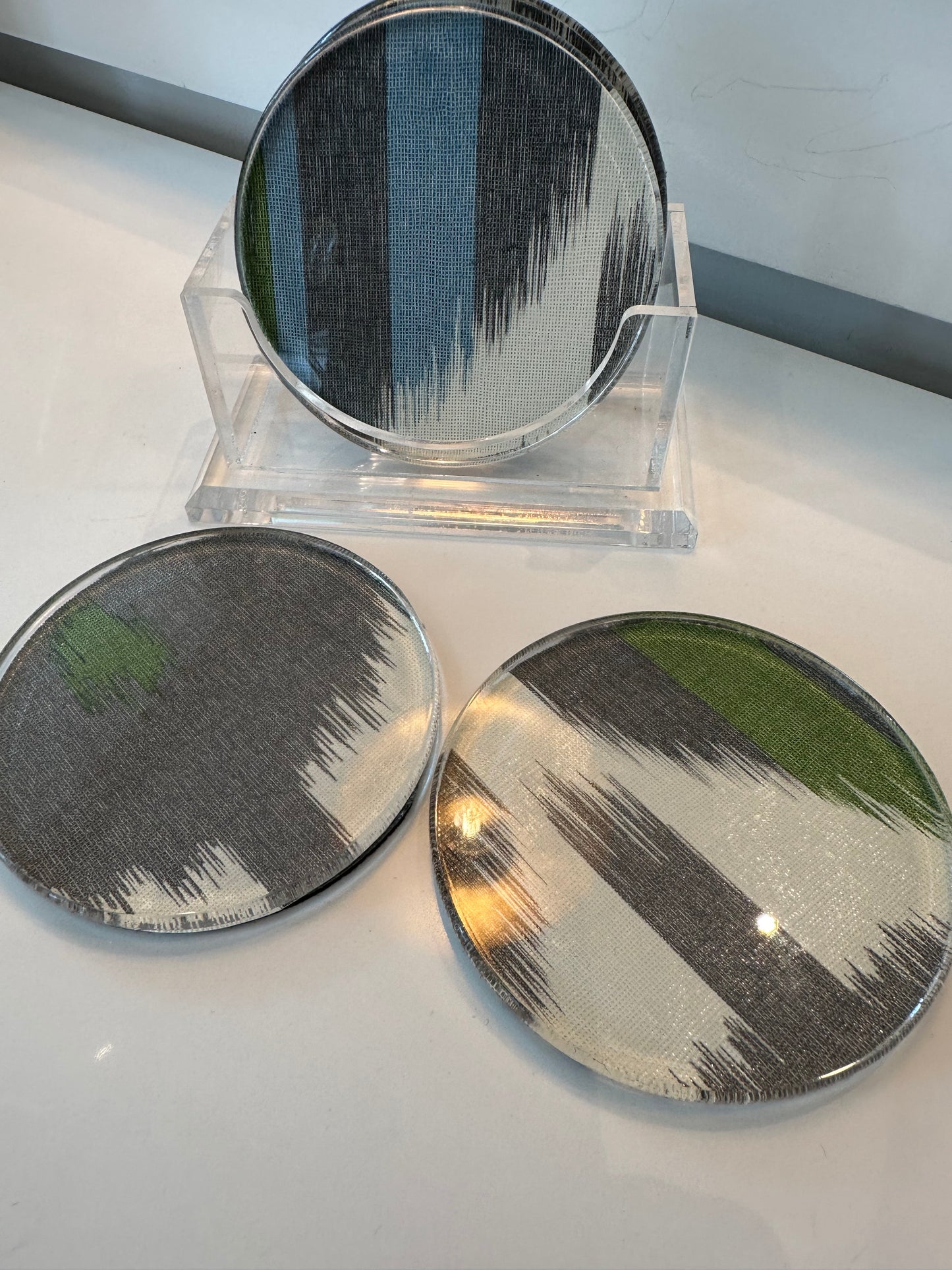 Custom Thibaut Lucite Coaster Set