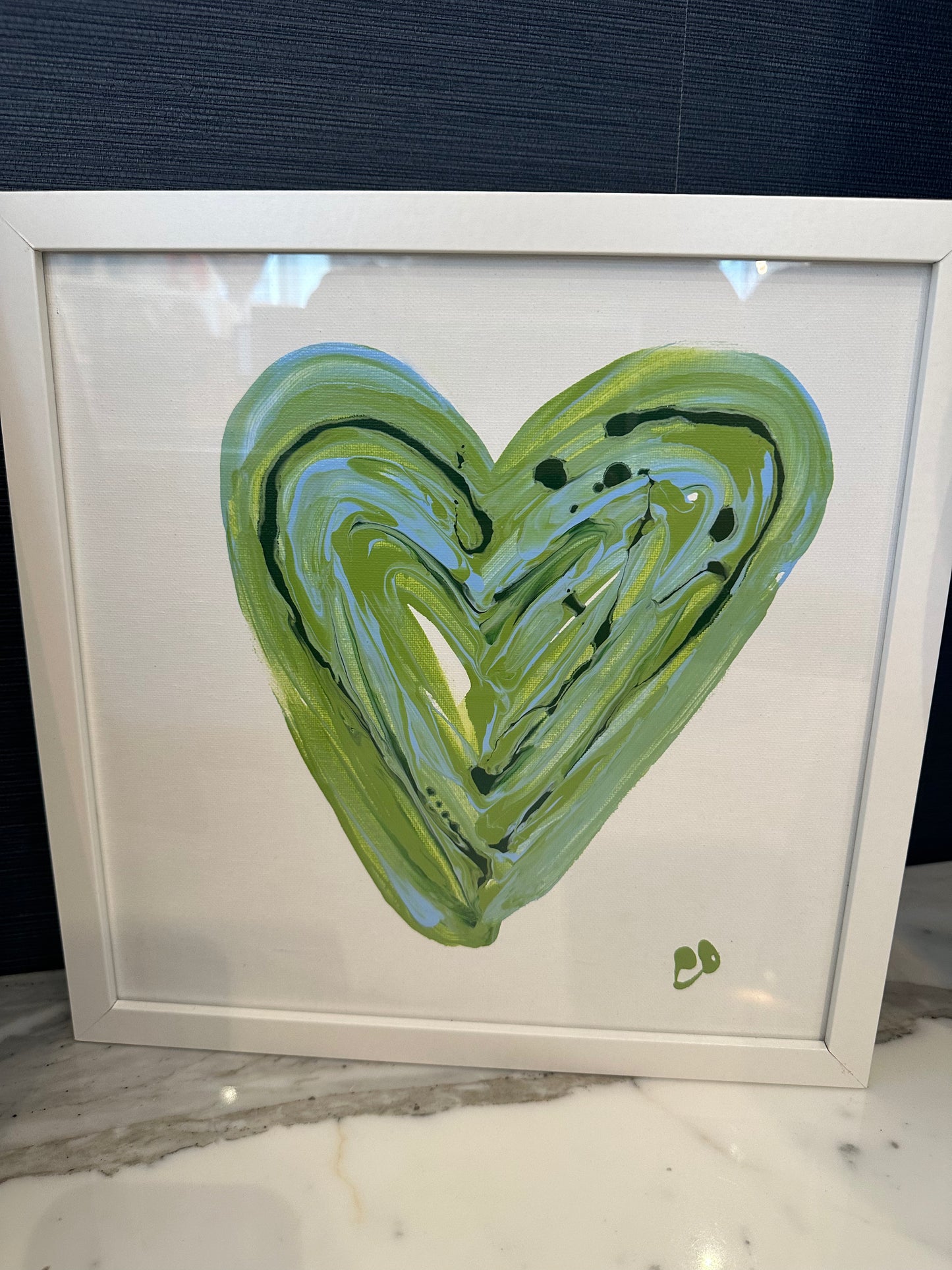 Caroline O'Callaghan Green Heart Painting