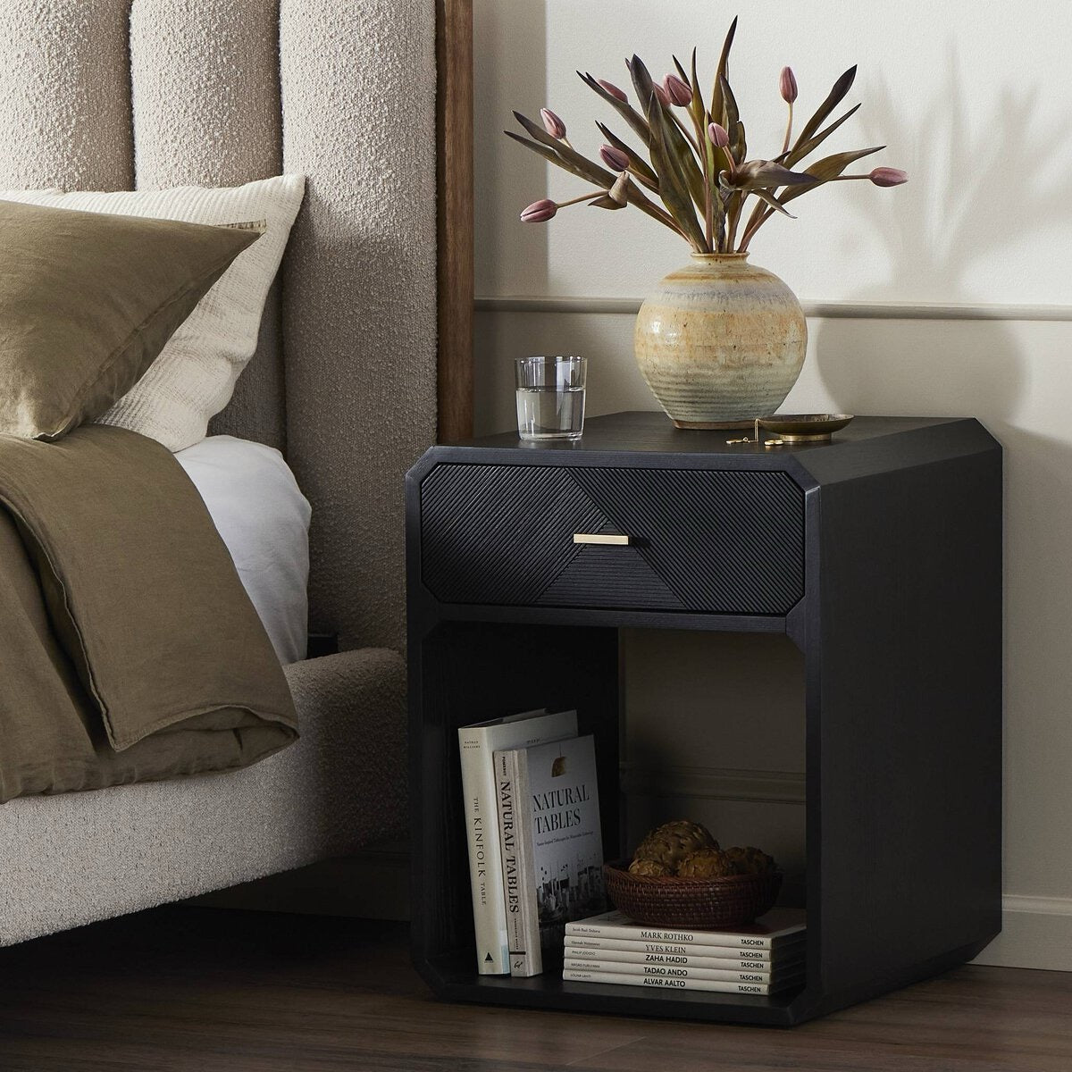 Caspian Black Ash Nightstand