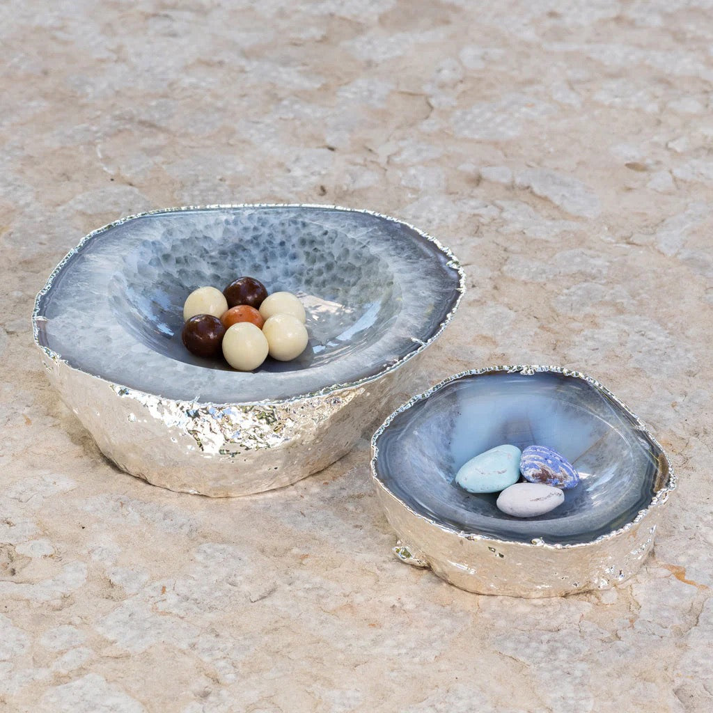 Cascita Bowl, Agate & Silver