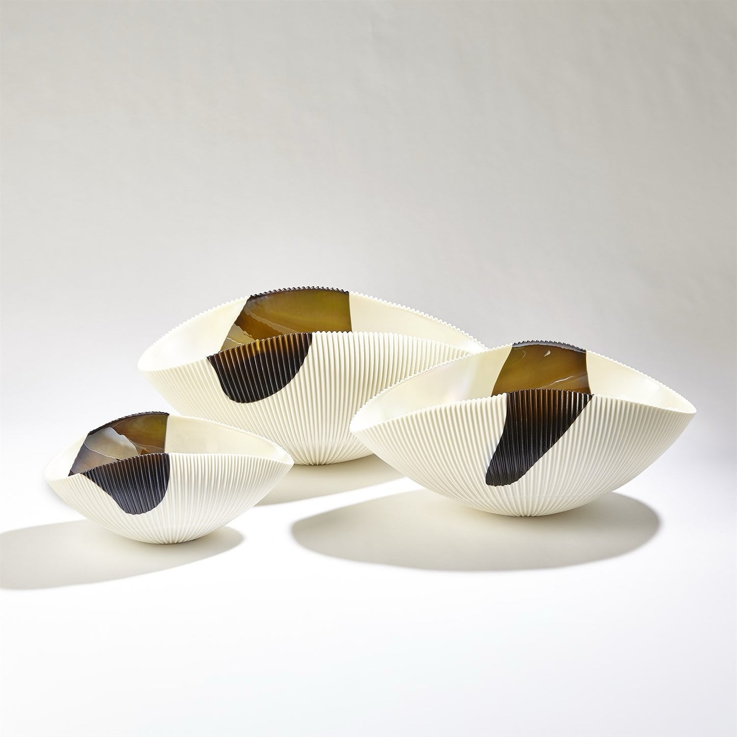 Pleated Bowl - Bronze Stripe - Medium