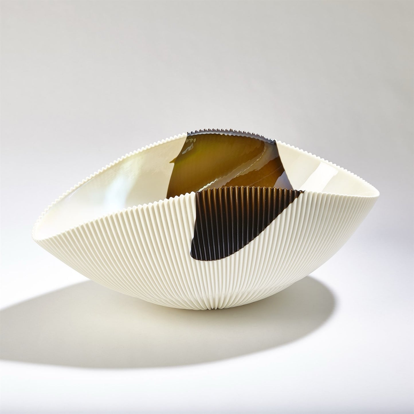 Pleated Bowl - Bronze Stripe - Medium
