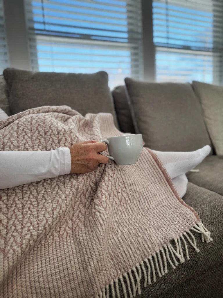 Cableknit Throw / Linen / RYE