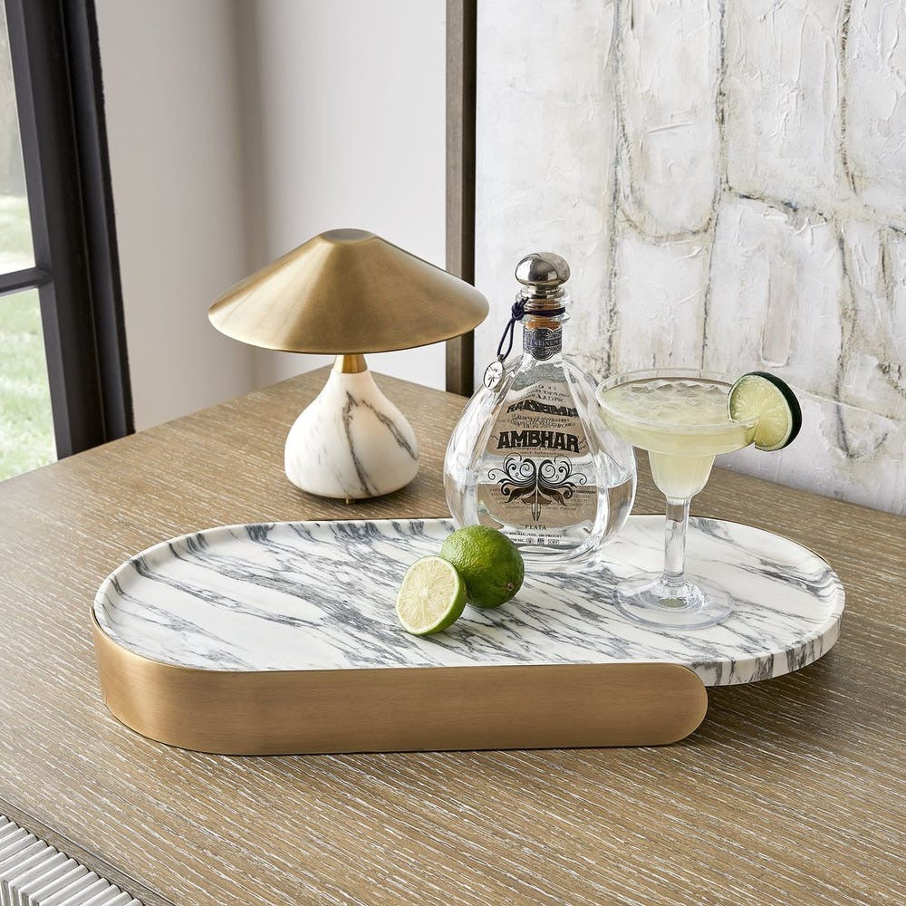 Kiss Rechargeable Mini Lamp - Arabescato Marble
