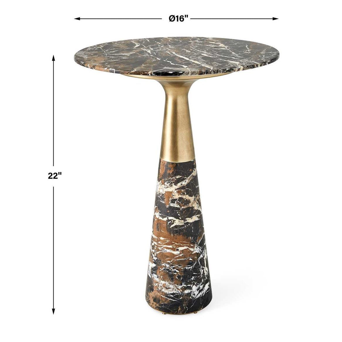 Pier Accent Table - Michelangelo Marble