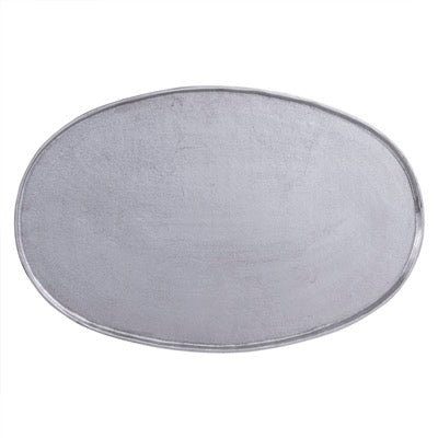 SM. CAST ALUMINUM OVAL TRAY RAW NICKEL 29.5" - NICKEL - NICKEL