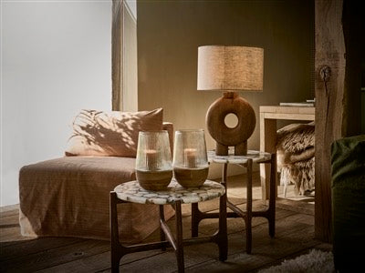 ARBRE NATURAL HURRICANE/VASE MANGO WOOD MED - NATURAL