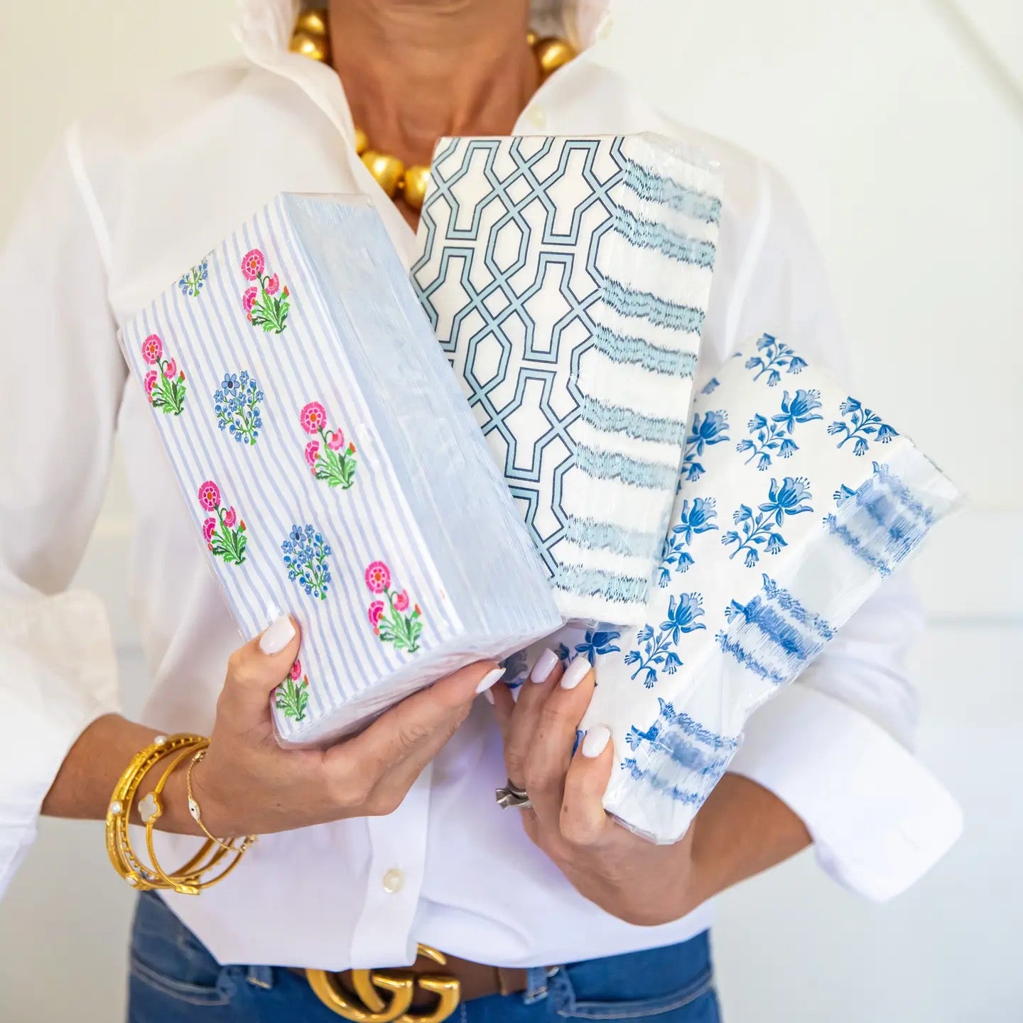 Blue Trellis Guest Towels