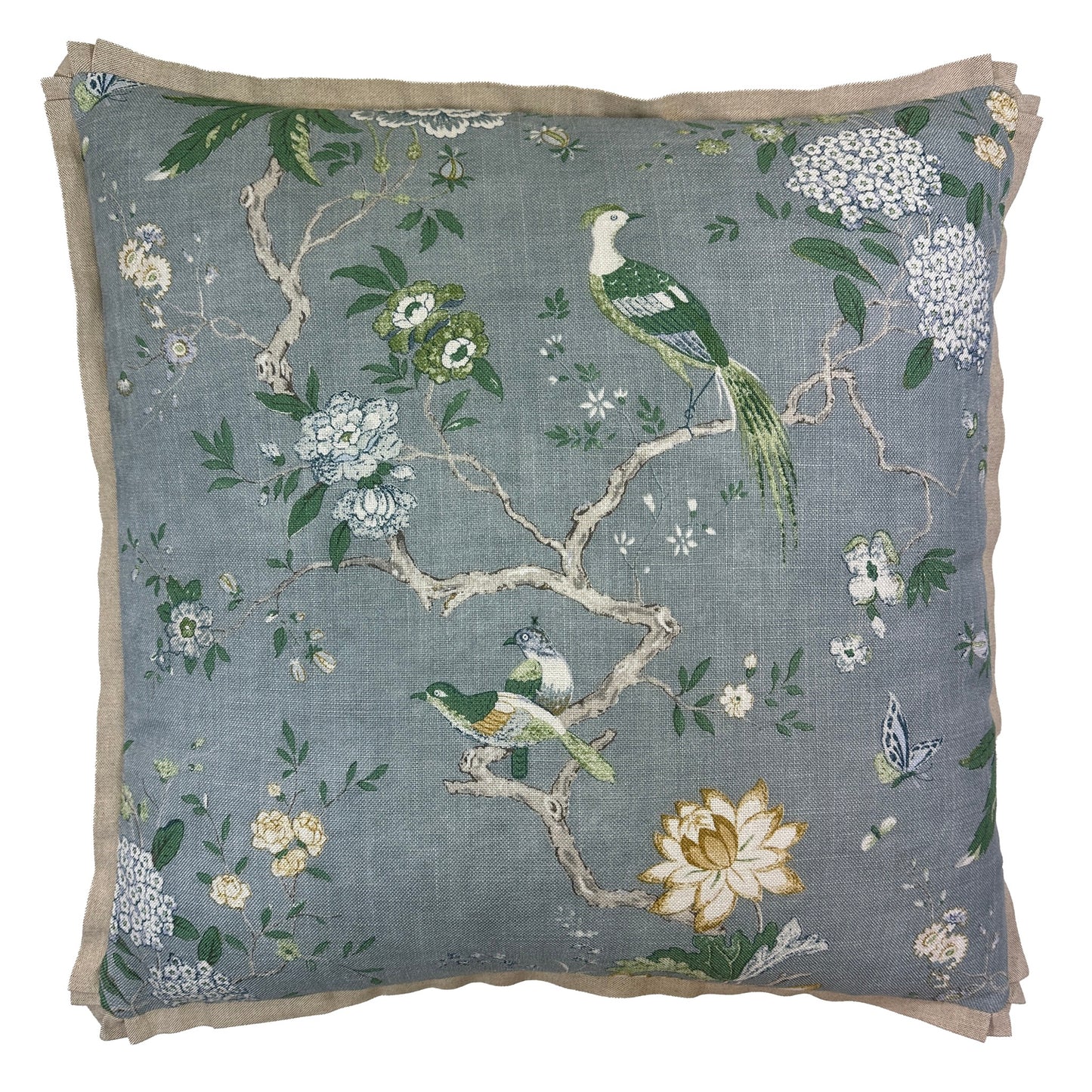 Baker Oriental Bird Soft Blue 22 x 22