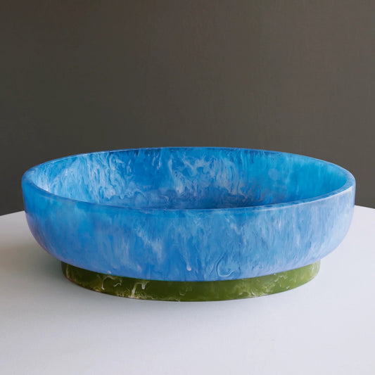 Rio Resin Large Oval Bowl / Blue and Green
