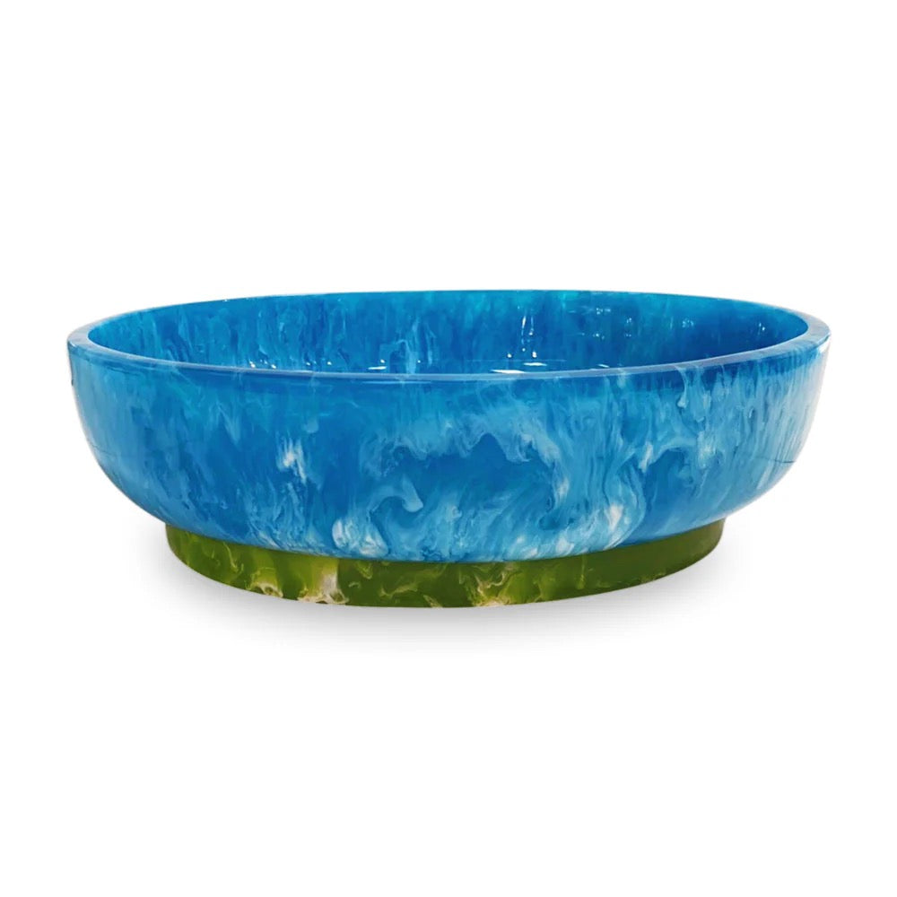 Rio Resin Large Oval Bowl / Blue and Green
