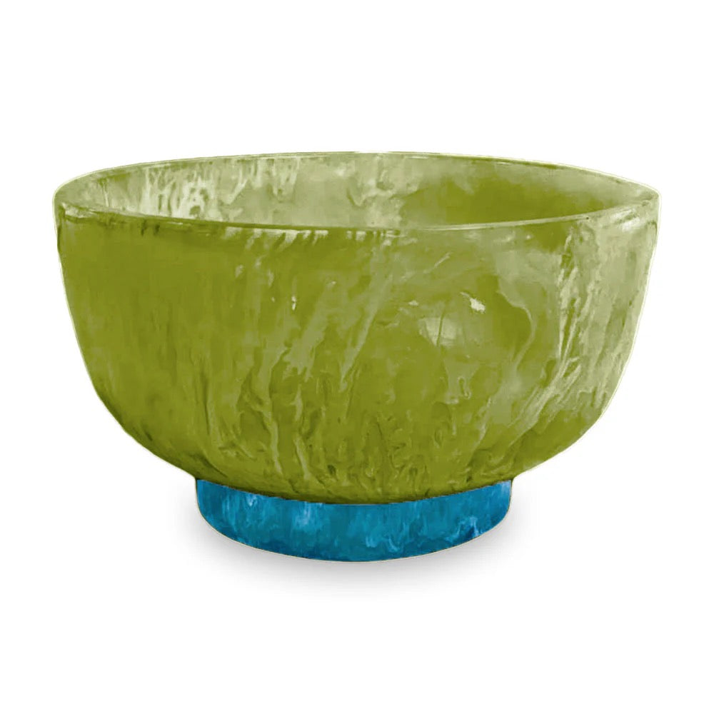 RESIN Rio Small Bowl with Base (Green and Blue)