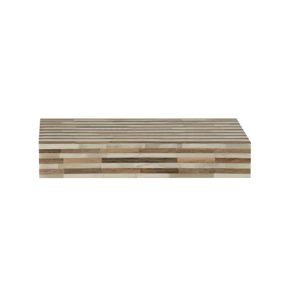 Wood and Bone Decorative Boxes, S/2 Natural and White