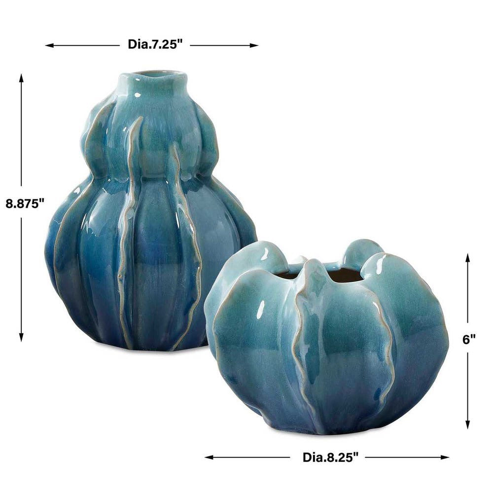 Ocean Wave Outdoor Vases S/2