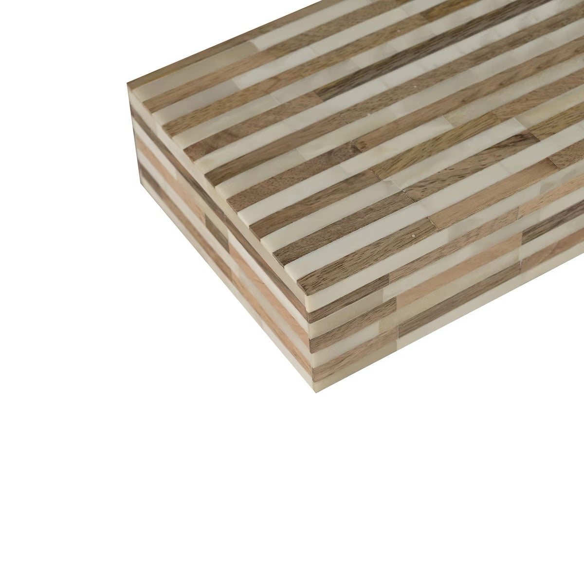Wood and Bone Decorative Boxes, S/2 Natural and White