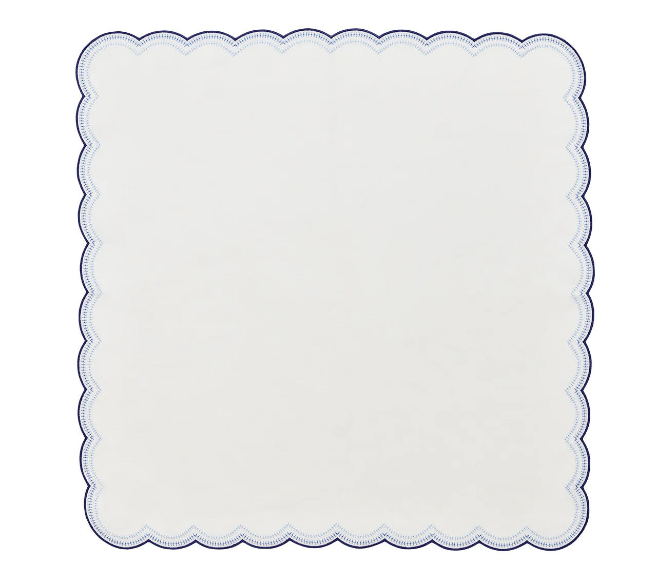 Lune Napkin in White & Navy, Set of 4