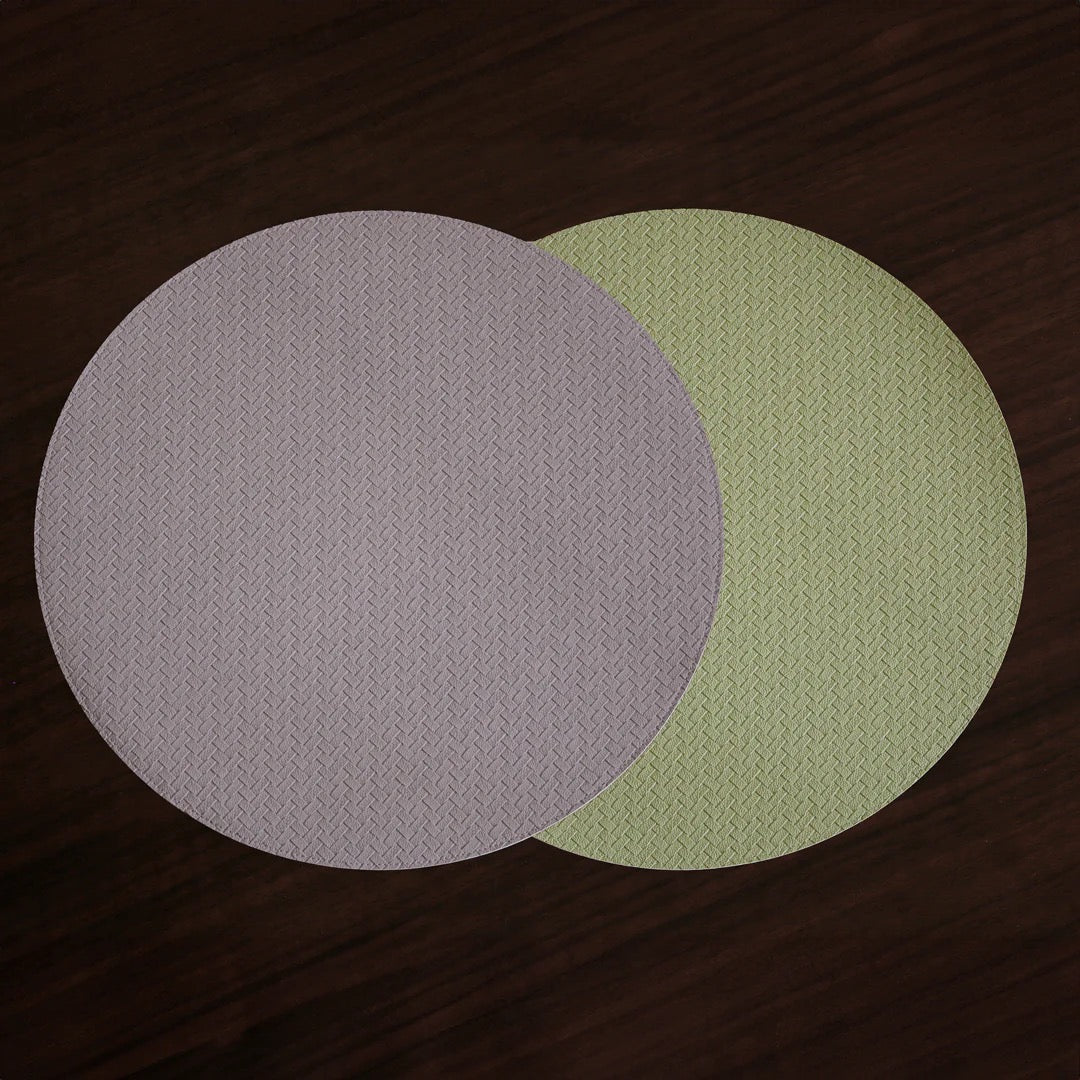 VIDA Croc Reversible Placemats, Green/Taupe Set of 4