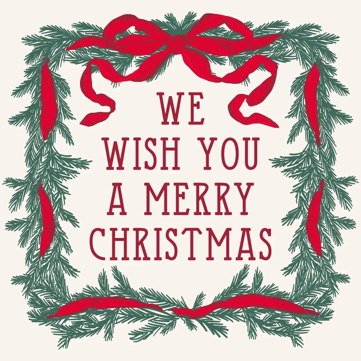 Christmas Cocktail Napkins - We Wish You