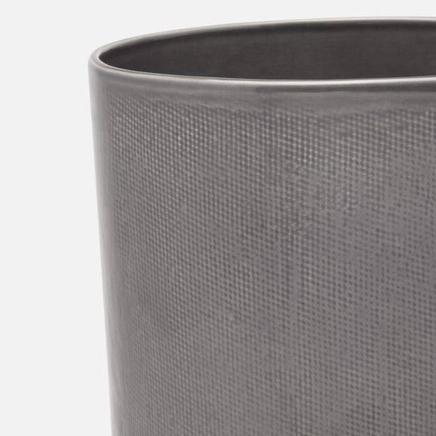 Cordoba Gray Burlap Wastebasket, Round