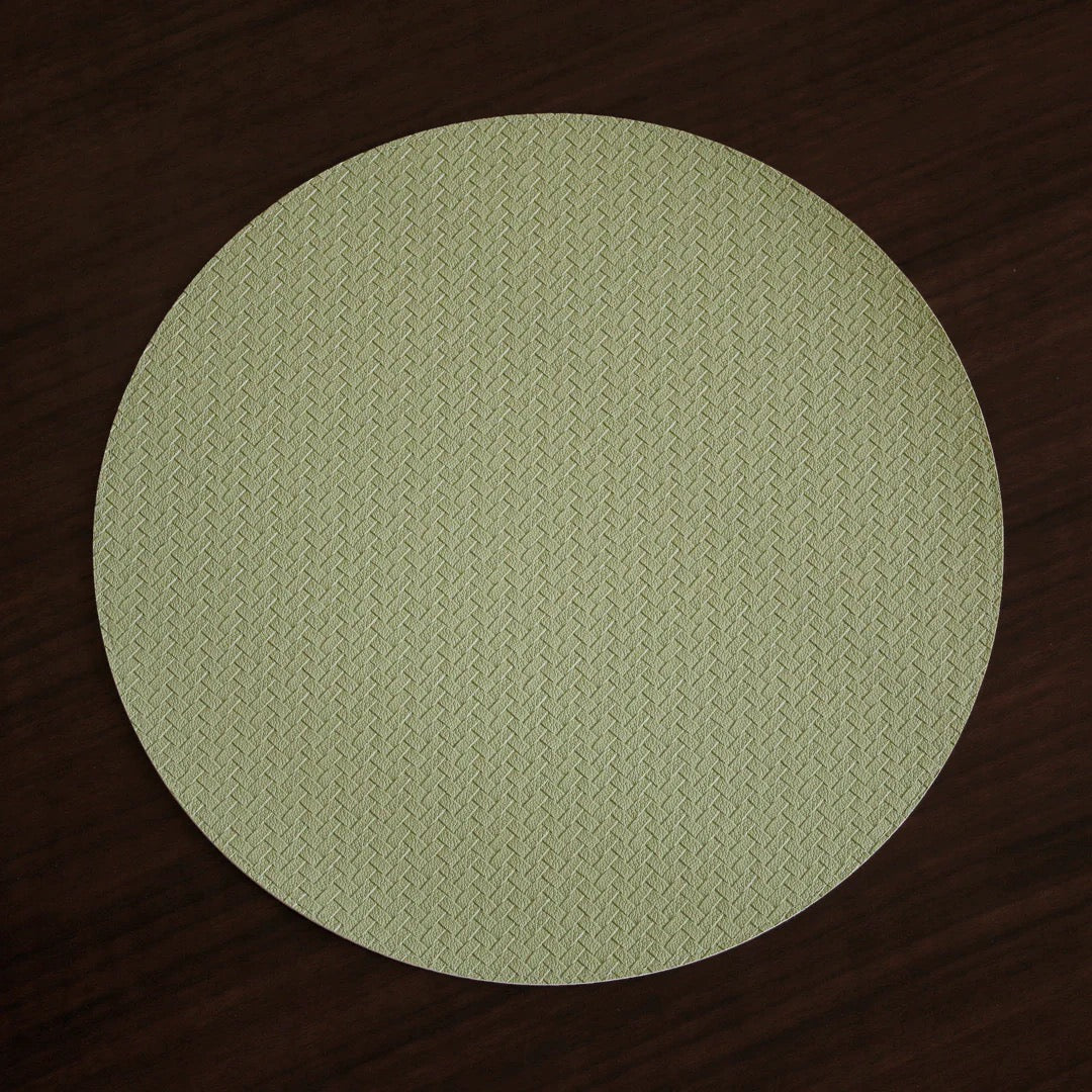 VIDA Croc Reversible Placemats, Green/Taupe Set of 4