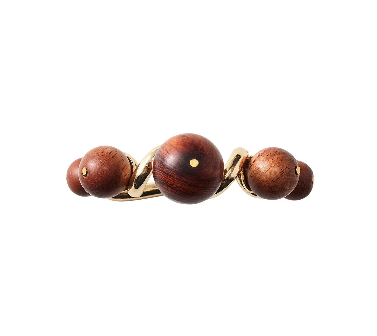 Bois Napkin Ring in Brown & Gold, Set of 4