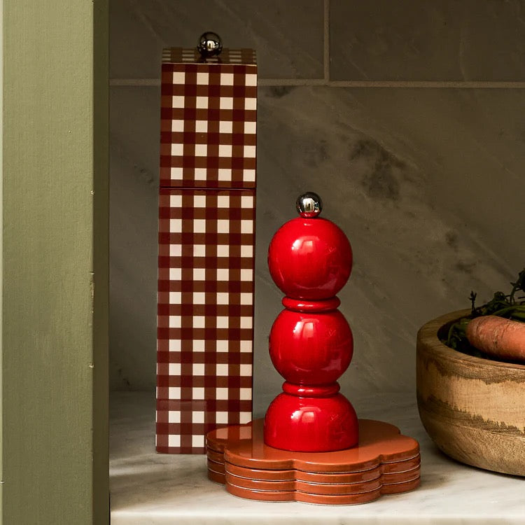 Red Mini Bob Salt or Pepper Mill