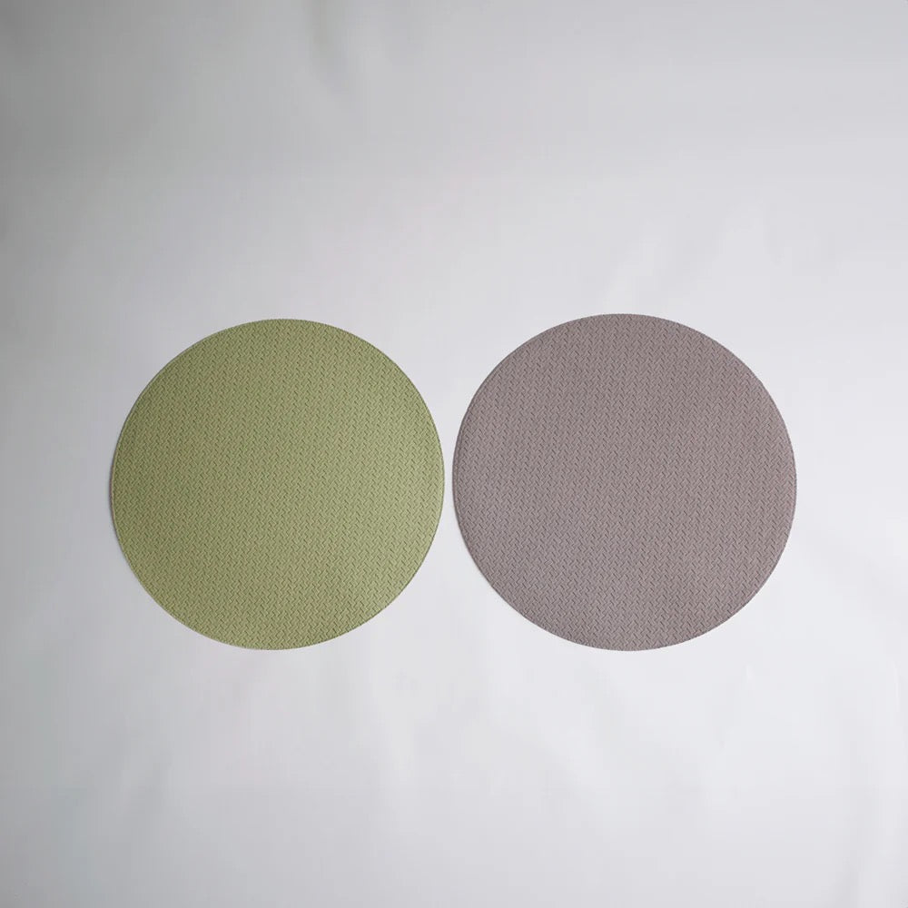 VIDA Croc Reversible Placemats, Green/Taupe Set of 4