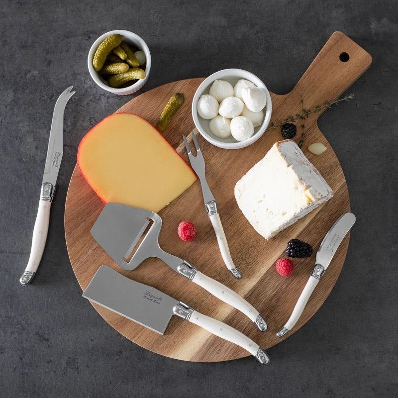 Laguiole 5 pc Ivory Cheese Knives & Slicer Set