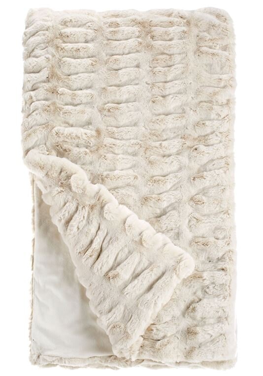 Couture Faux Fur Throw, Ivory 60" x 72"