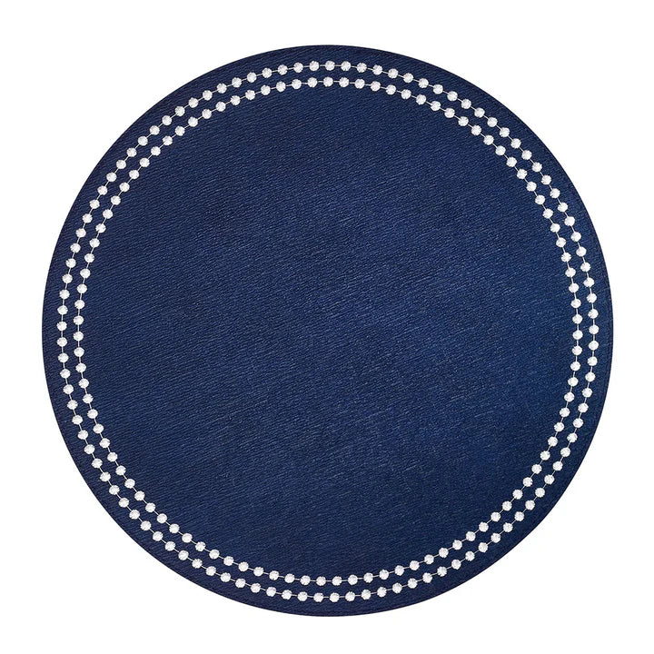 Pearl Easy Care Placemat - Set of 4 - Navy / White
