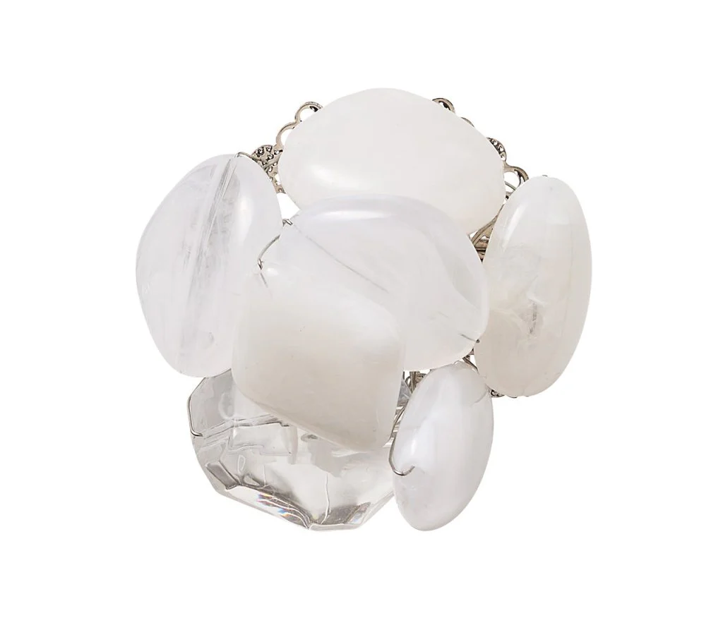 Sea Stone Napkin Ring in White, Set of 4