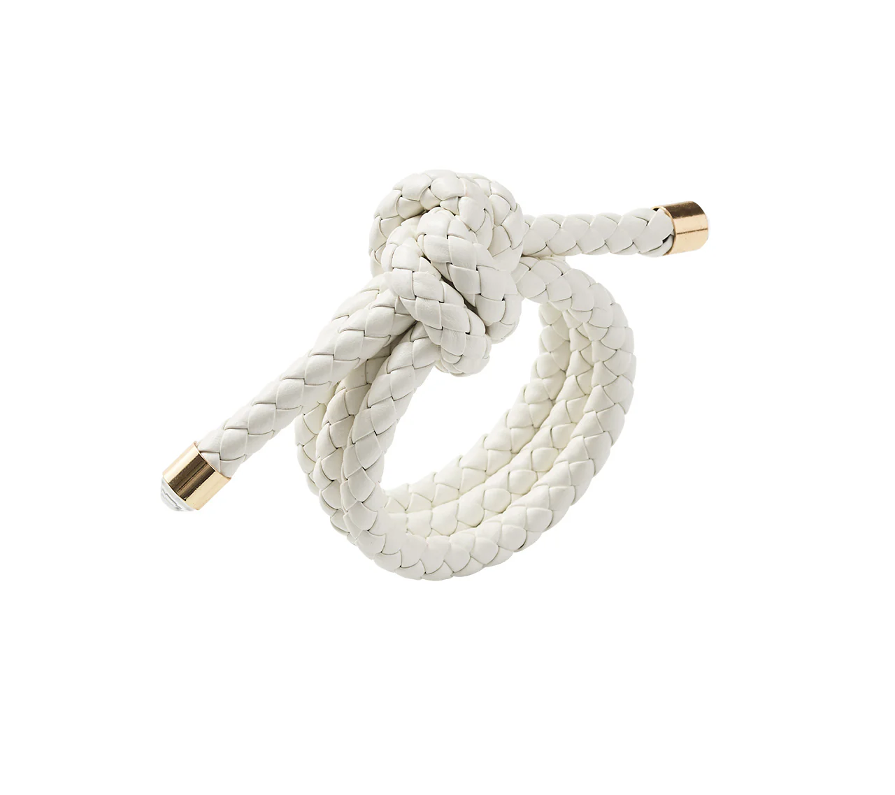 Rope Knot Napkin Ring, White Set of 4