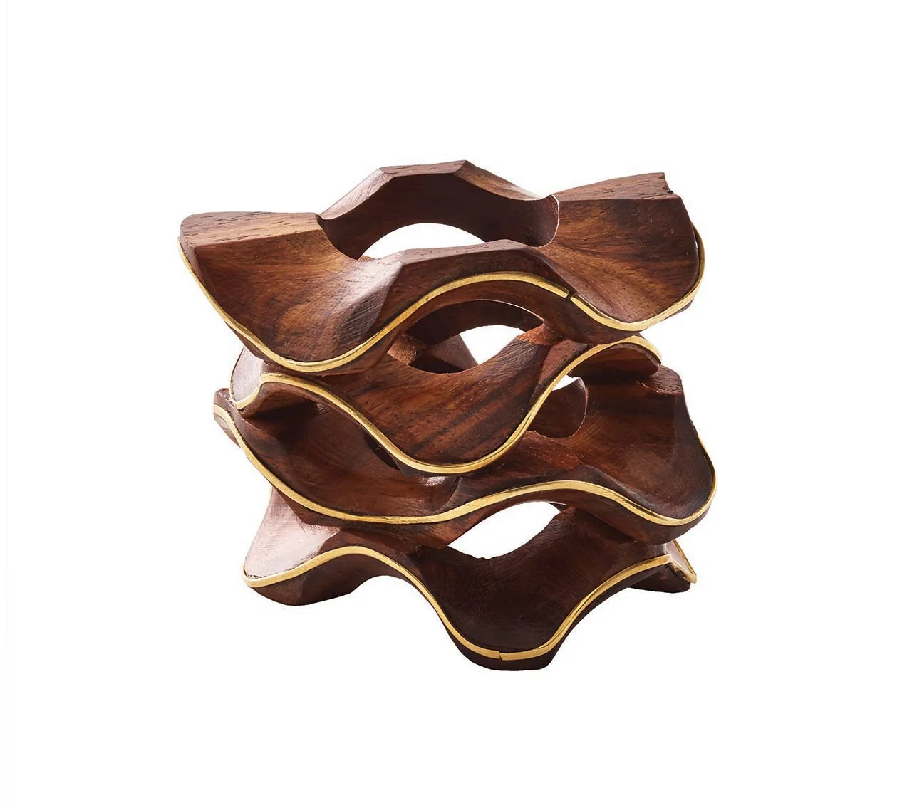 Bonton Brown & Gold Napkin Ring, Set of 4