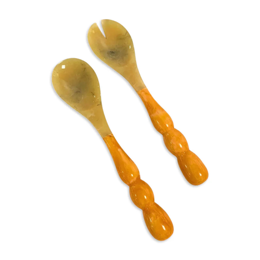 VIDA Rio Resin Bubble Salad Servers - Orange