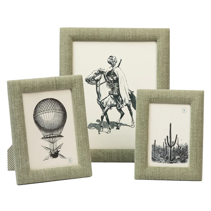 Kemi Light Green Frame 5 x 7 Cotton Jute