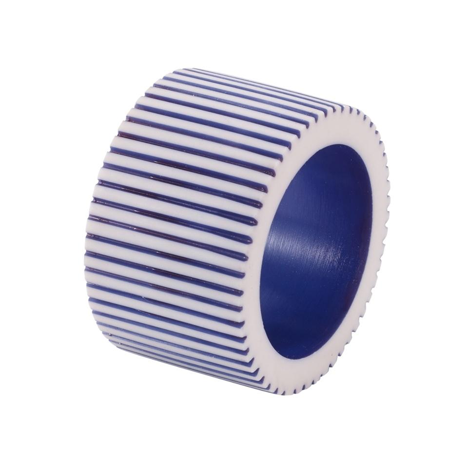 Pinstripe Navy/White Napkin Ring - Set of 4