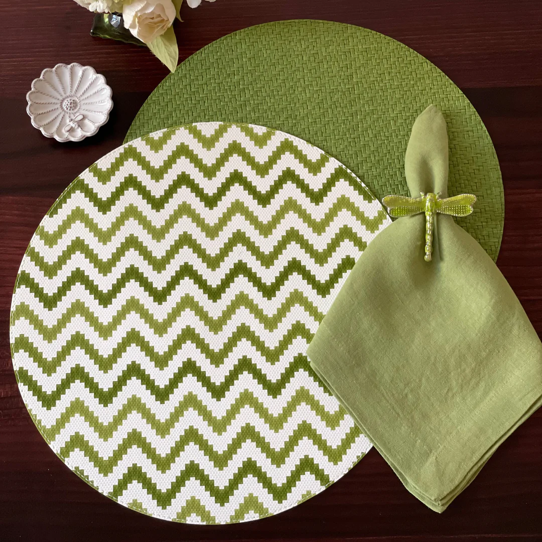 Ripple Grass Round Mat, set of 4