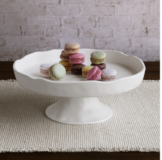 VIDA Nube Round Pedestal Cake Plate - white