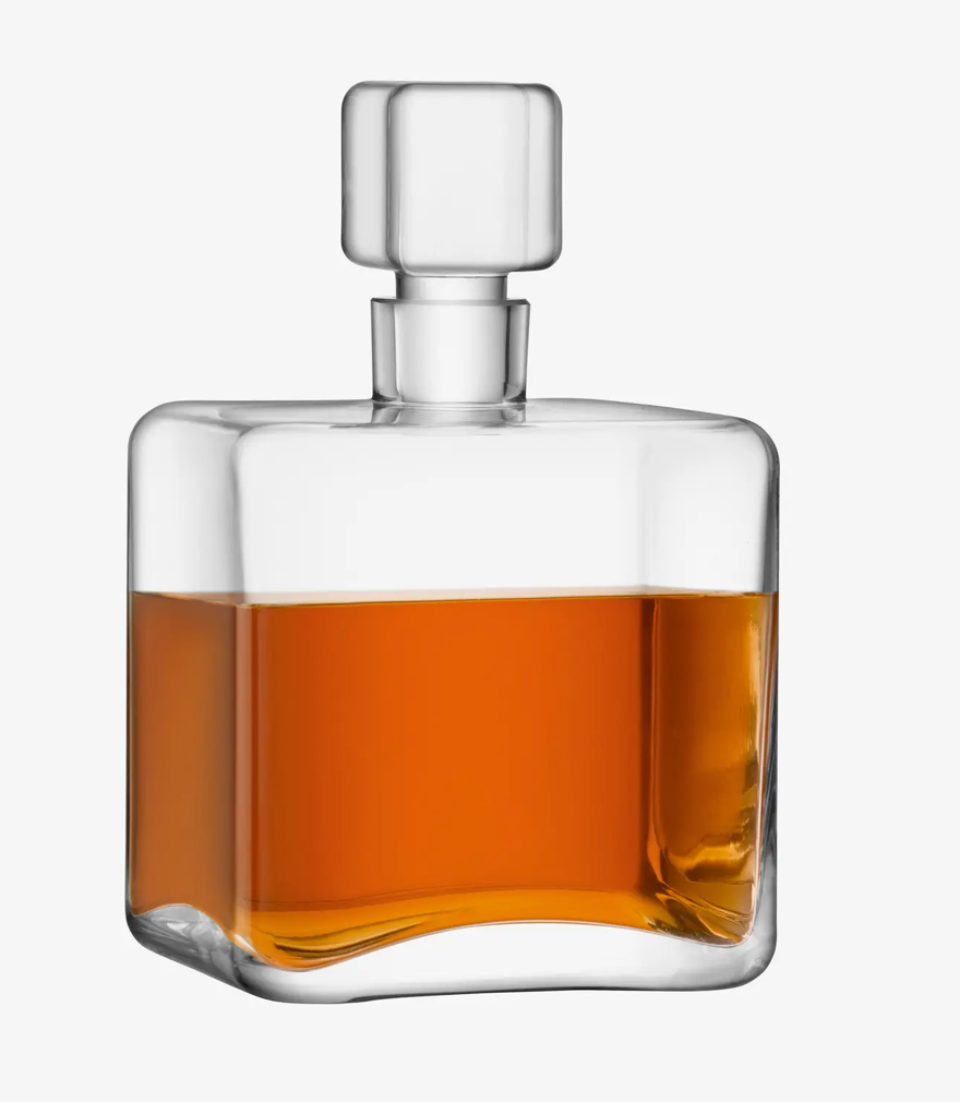 Cask Whisky Square Decanter 34oz Clear