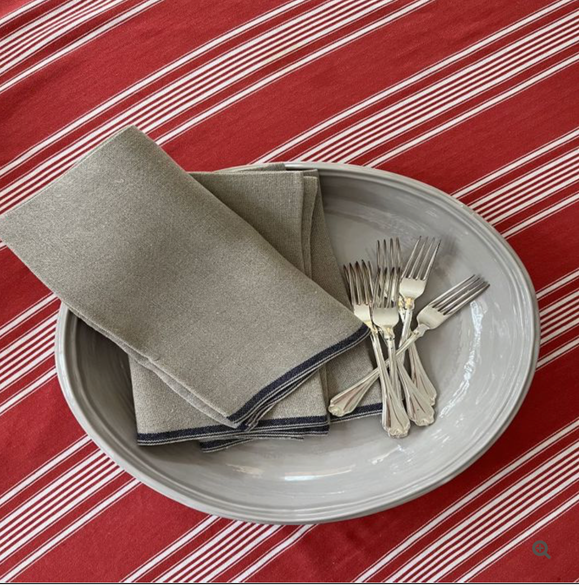 Double Line Pasta Serving Bowl - Stone