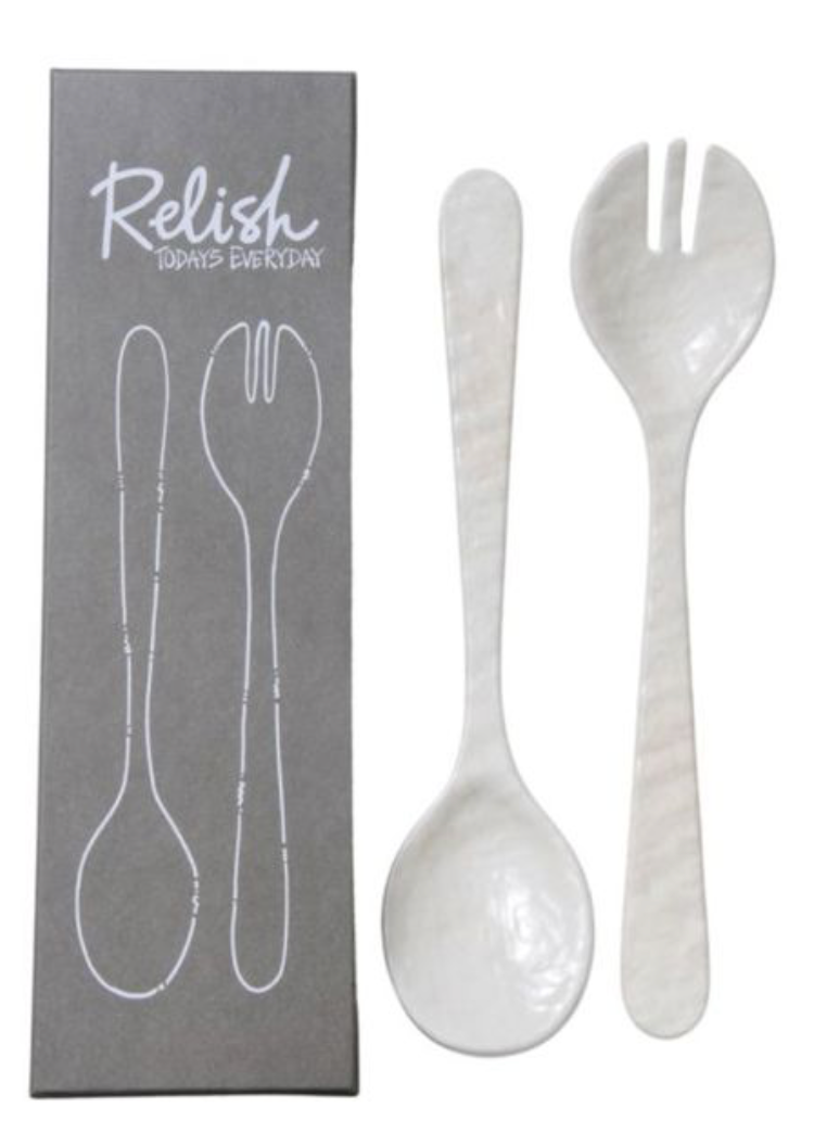 Salad Servers - Cream