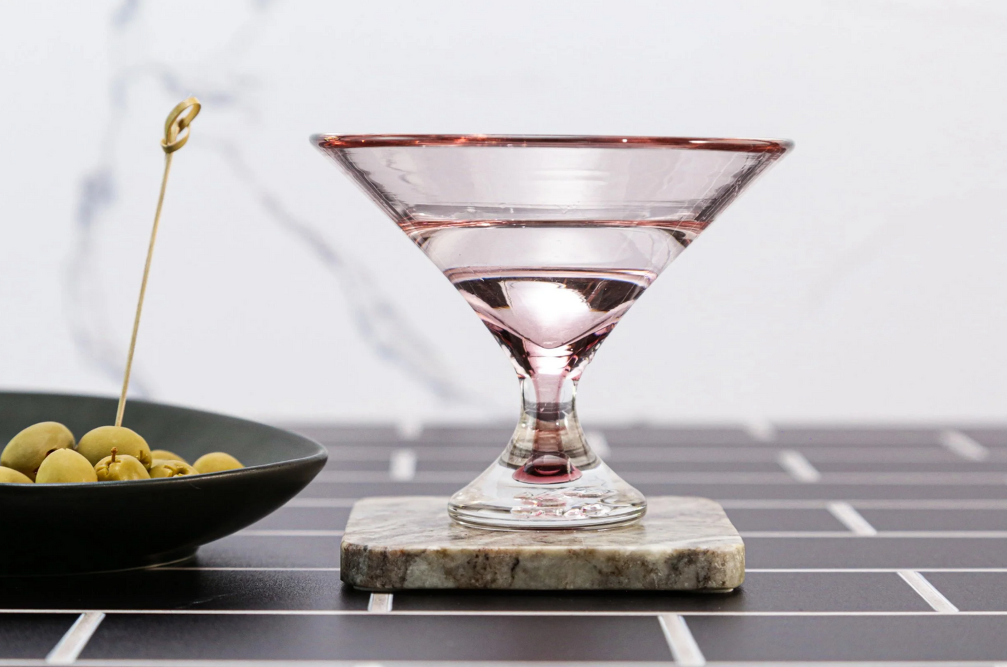 Footed Martini Glass - Mauve