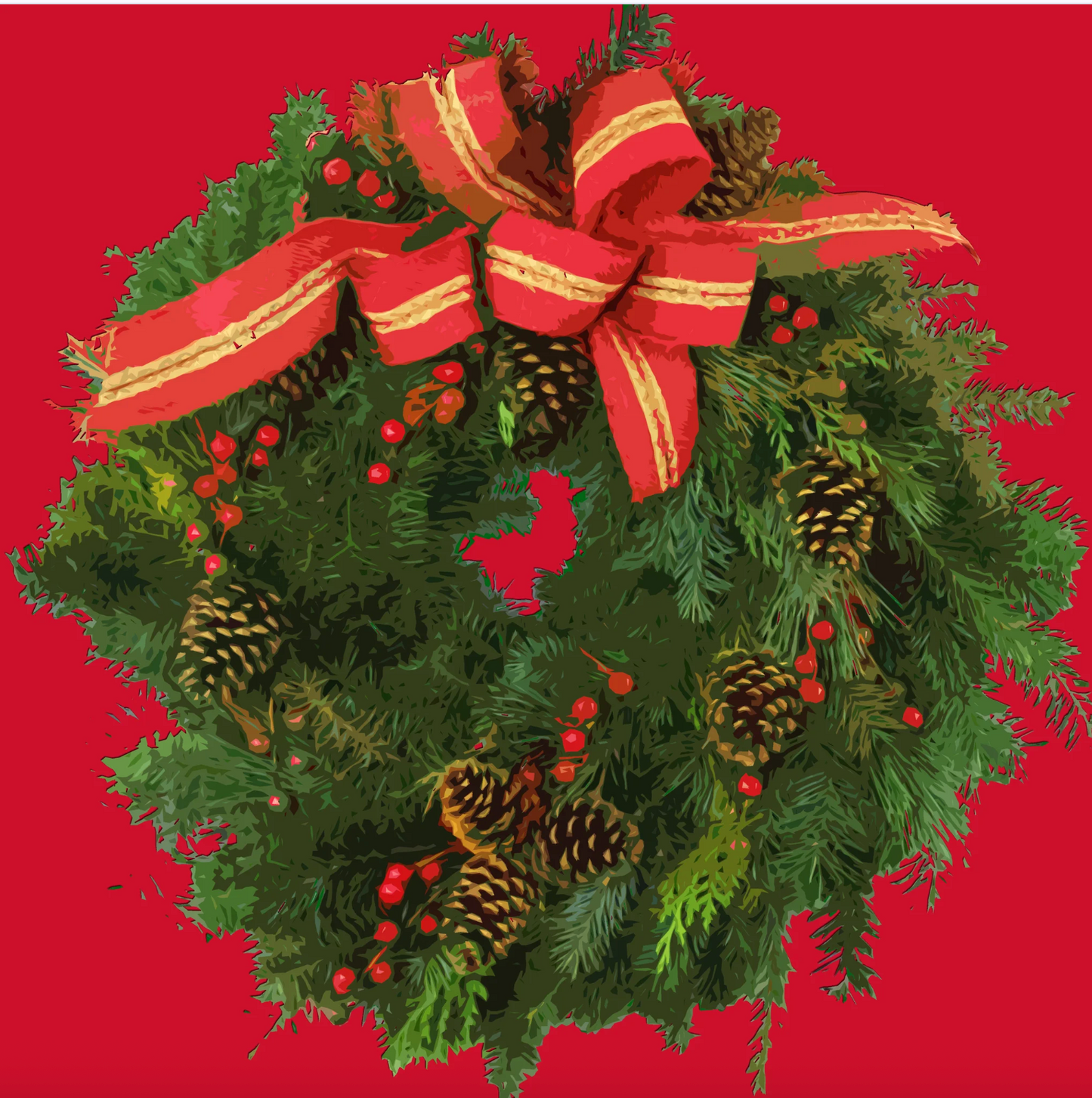 Christmas Wreath Red Candy Dish