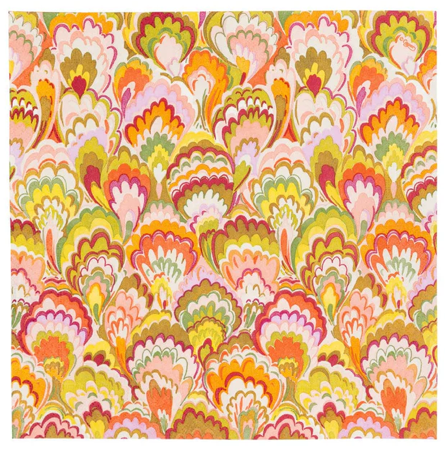 Marbled Ceramica Raspberry/Chartreuse Cocktail Napkin