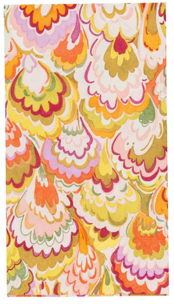 Marbled Ceramica Raspberry/Chartreuse Guest Towel