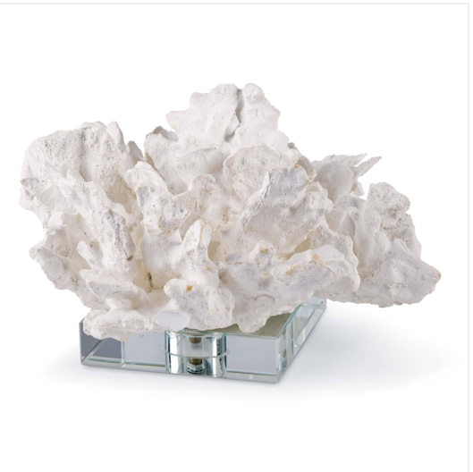 Flower Coral on Crystal Base - White