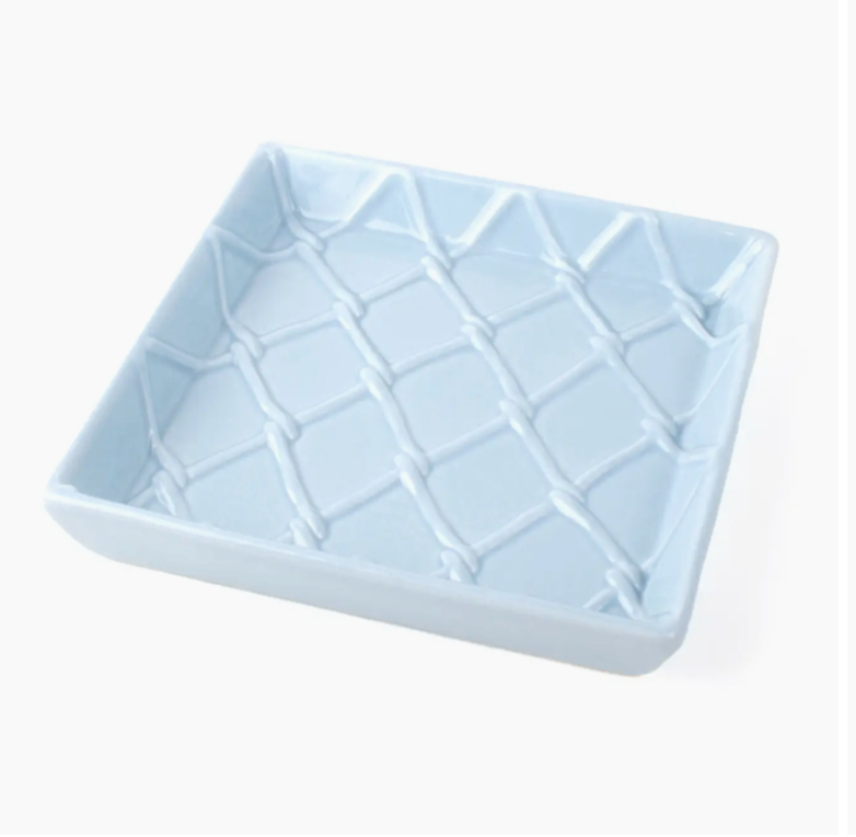 Light Blue Textured Beverage Napkin Holder