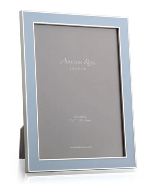 Powder Blue Enamel and Silver Frame, 5x7