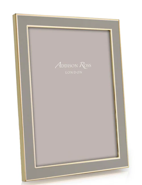 Taupe Enamel and Gold Frame, 4x6