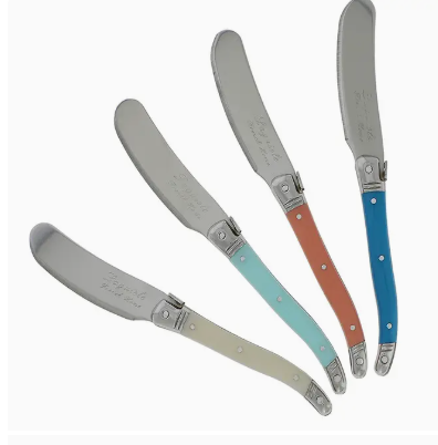 Laguiole 4-Piece Spreader Set with Coral & Turquoise Handles